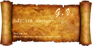 Gálik Verner névjegykártya